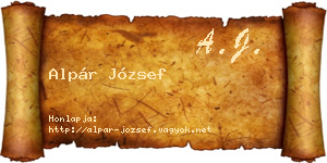 Alpár József névjegykártya