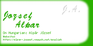 jozsef alpar business card