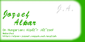 jozsef alpar business card